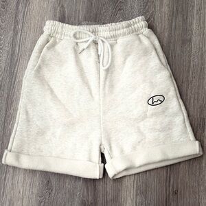 Cozy Cream Fleece Sweat Shorts | Drawstring Lounge Shorts